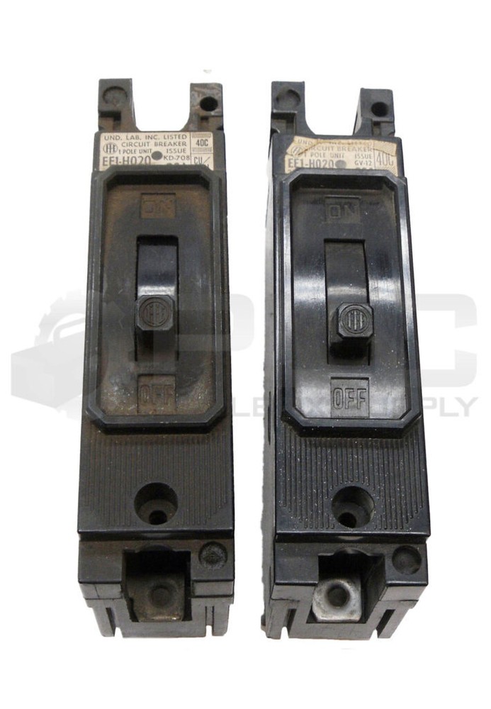 LOT OF 2 I-T-E EE1-H020 CIRCUIT BREAKER 20A 1 POLE 277VAC