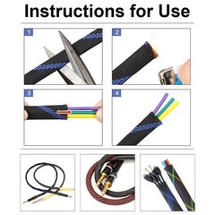 3/8″ PET Expandable Wire Cable Sleeving Sheathing Braided Loom Tubing Harness