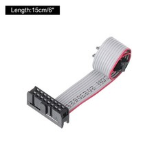 2.54mm Pitch IDC 10 to 16 Pins Dual Female Flat Ribbon Cable Wire 15cm 6″ Grey