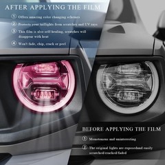 Pink Car Light Tint Film Roll, 11.8″ x 47.2″ Self-Adhesive Vinyl W Color: Pink