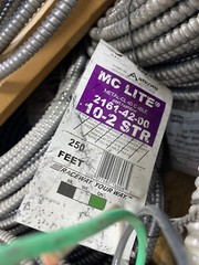 10-2C Stranded Copper MC Lite® Metal Clad THHN/THWN Insulation 120/208V Aluminum