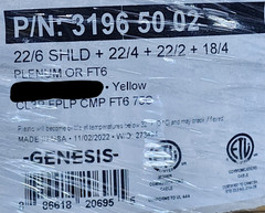 Genesis 3196 18/4C+22/3P+22/4C+22/2C Plenum Access Control Cable Yellow/50ft
