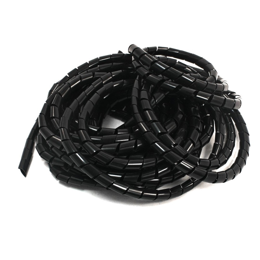 10mm x 6M Spiral Wrap Wrapping Band Wire Cable Zip Organizer Black
