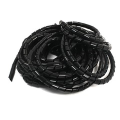 10mm x 6M Spiral Wrap Wrapping Band Wire Cable Zip Organizer Black