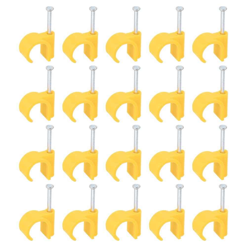50Pcs Cable Wire Clips, Nail in Cable Clips 16mm/0.63″, Yellow