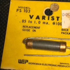 FS103 – WORKMAN – VARISTOR .05-1.0 MA6 100V TO 175V
