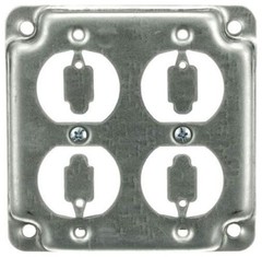 Steel City RS-8, 4″ Box, 1/2″ Raised, 2 Duplex Receptacle Outlet Box Cover, 1 pc