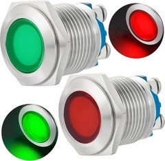 16mm 12V 24V LED Indicator Light, Frosted Surface, Waterproof Screw Terminal