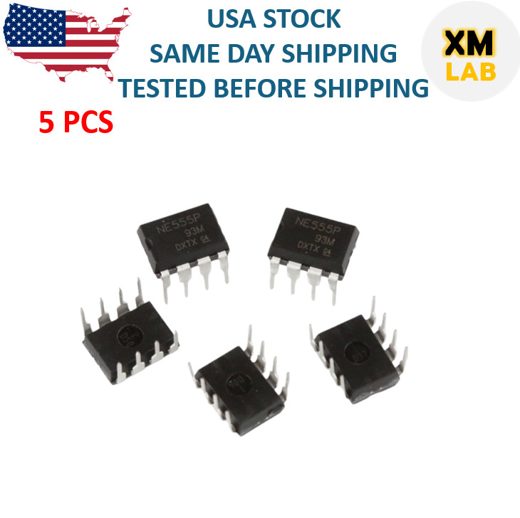 5 Pcs NE555P NE555 DIP-8 High Precision Oscillator Timer IC