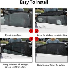 Universal Fit 2-Piece Car Window Shade for SUV Back Seat, Breathable Mesh for He