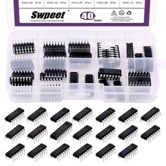 40Pcs Logic IC Assortment Kit 74HCxx 74LSxx Series Digital IC Chips for Projects