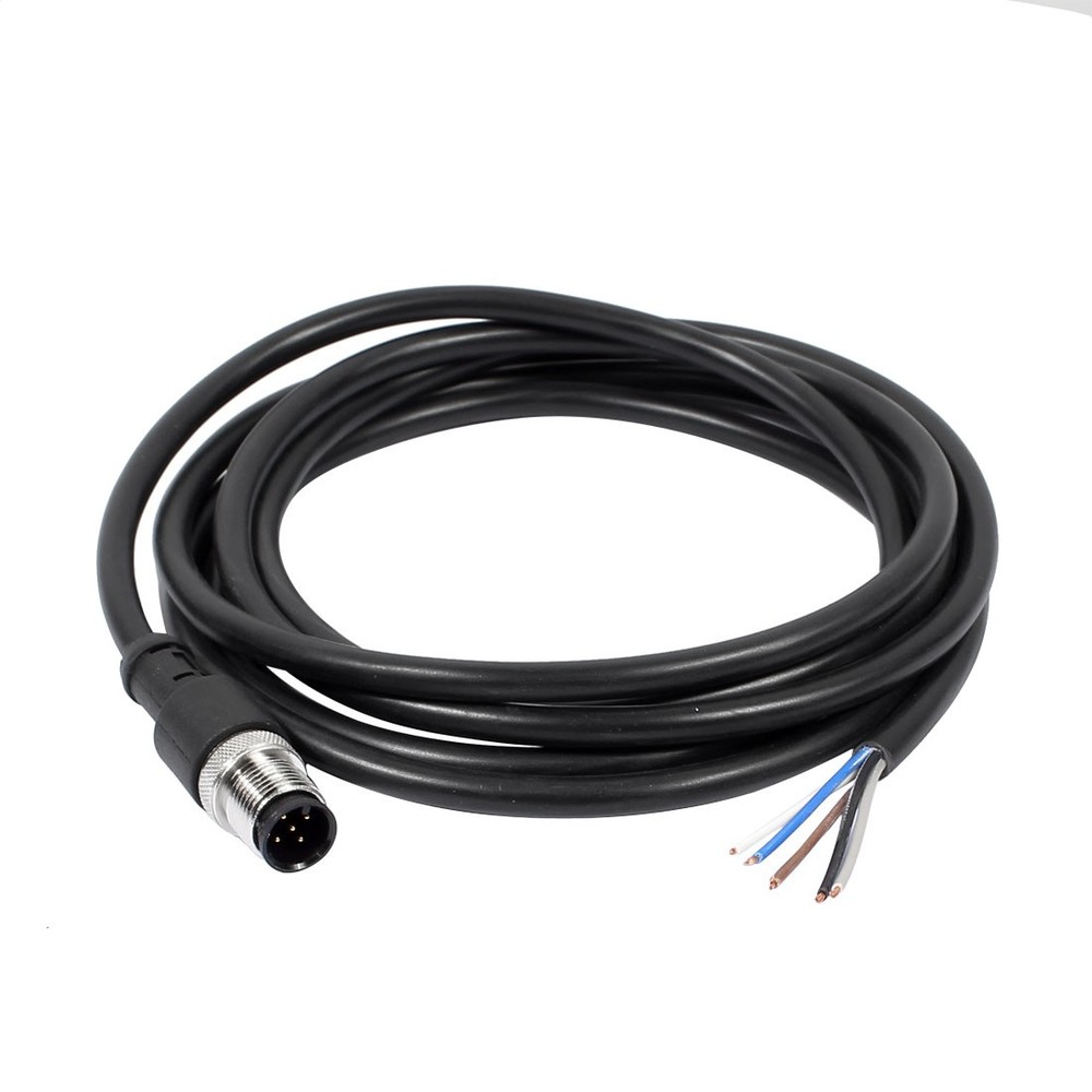 M12 2M Male Straight Head 5Pin Connector Aviation Electrical Cable