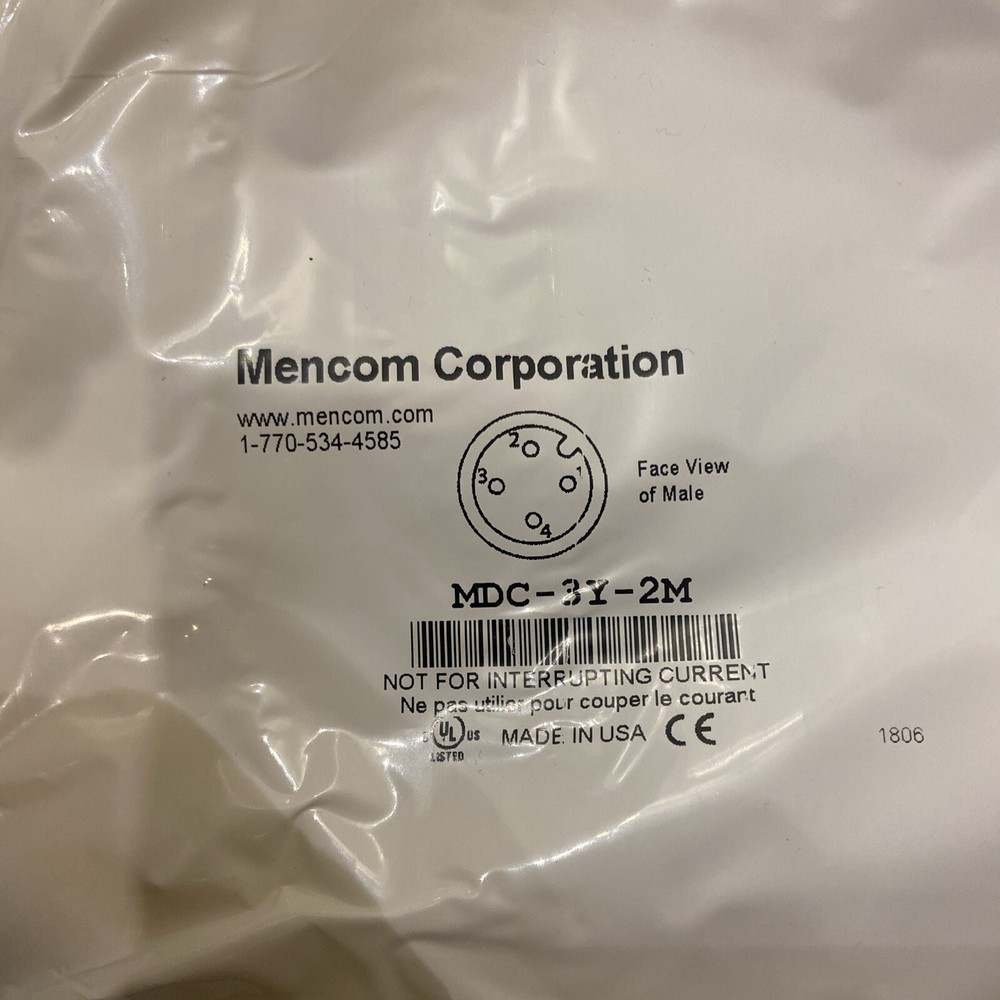 Mencom MDC3Y2M Cable Y-Connector MDC 3 Pole Male – 2 blunt cut cable 2M 4A 3 PIN