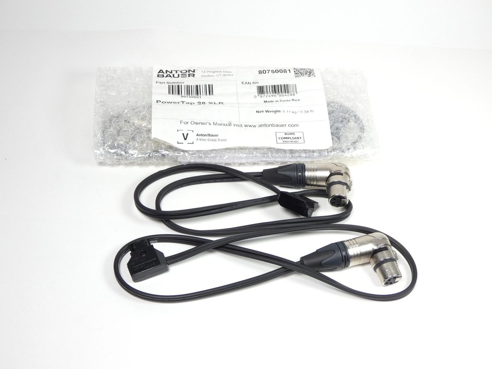 *Lot of 2* Anton Bauer 8075-0081 PowerTap 28 XLR Cable – NEW Surplus!