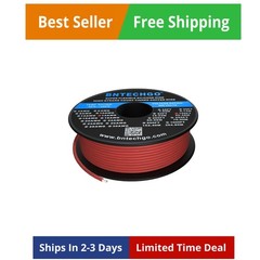 14 Gauge Silicone Wire Spool 100 ft Red Flexible 14 AWG Stranded Tinned Coppe…