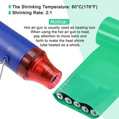 Battery Wrap 80mm Flat 18ft PVC Heat Shrink Tube Wraps Green