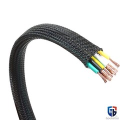 PET Braided Cable Sleeving, Auto Wire Harnessing Sheathing Black Ø1mm to 100mm