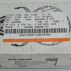 *NEW* Actek AK46650 3/4-10 Swivel Hoist Ring 2500 LBs Capacity + Warranty!