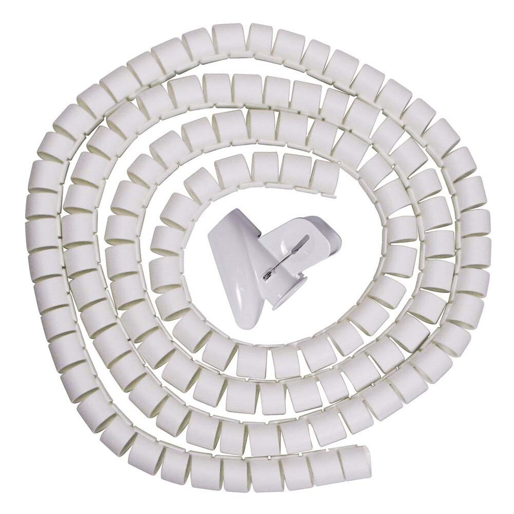 4.92FT 1.2″ (1.5M) Spiral Cable Zip Wire Wrap Tube Computer Manage Cord White