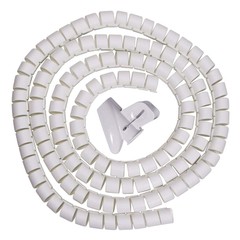 4.92FT 1.2″ (1.5M) Spiral Cable Zip Wire Wrap Tube Computer Manage Cord White