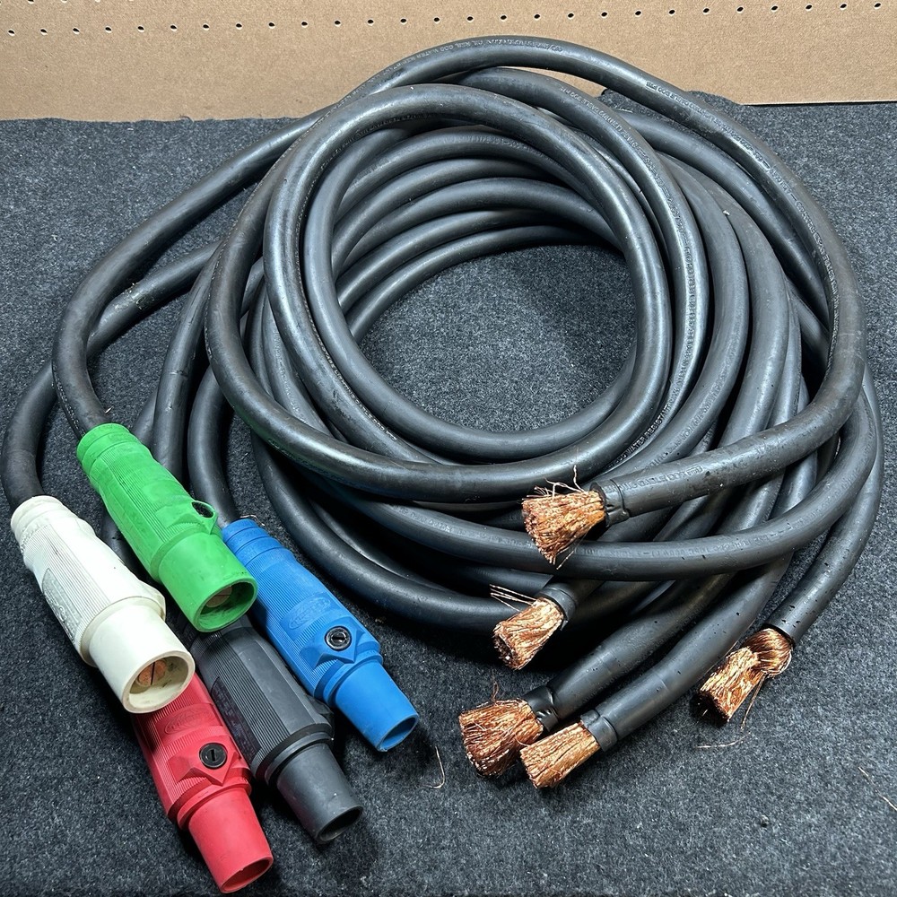 Cam Lock 4/0 Set Of 5 Feeder Generator Power Cable Panel Tails 10ft MMFFF