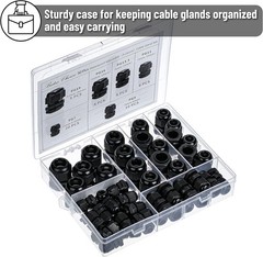 Bates- Nylon Cable Gland, 50 pcs, 3-16 mm Cable Gland Connectors, PG7, PG9, PG11