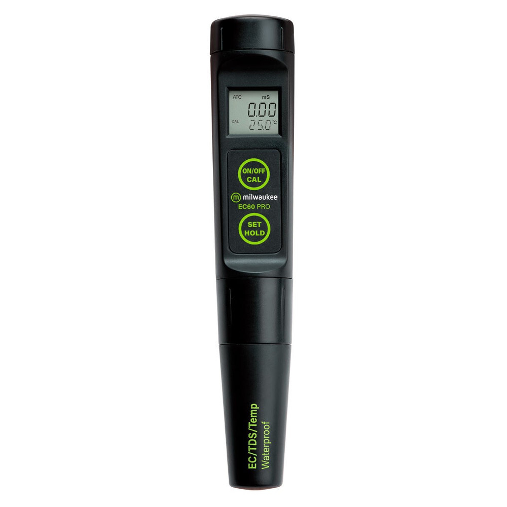 Milwaukee EC60 PRO Waterproof 3-in-1 EC /TDS/Temp Tester for Hydroponics,