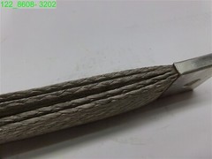 QTY=8: COPPER BUSBAR, FLAT COPPER BRAIDED STRAP 2″W, 15-1/4″L, 3/8″ THICK ENDS