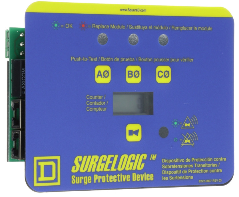 Square D TVS6DSPHC Surge Protection Accessory 3-Phase 6-Input Display Kit Used