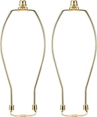 Polished Brass Finish Lamp Harp Kit 10 Inch 3/8 Inch Saddle Base Holes Light