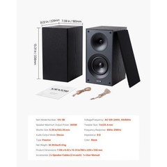 Passive Bookshelf Speaker, 300W, Book Shelf Stereo Speakers with 5.25-Inch Woofe