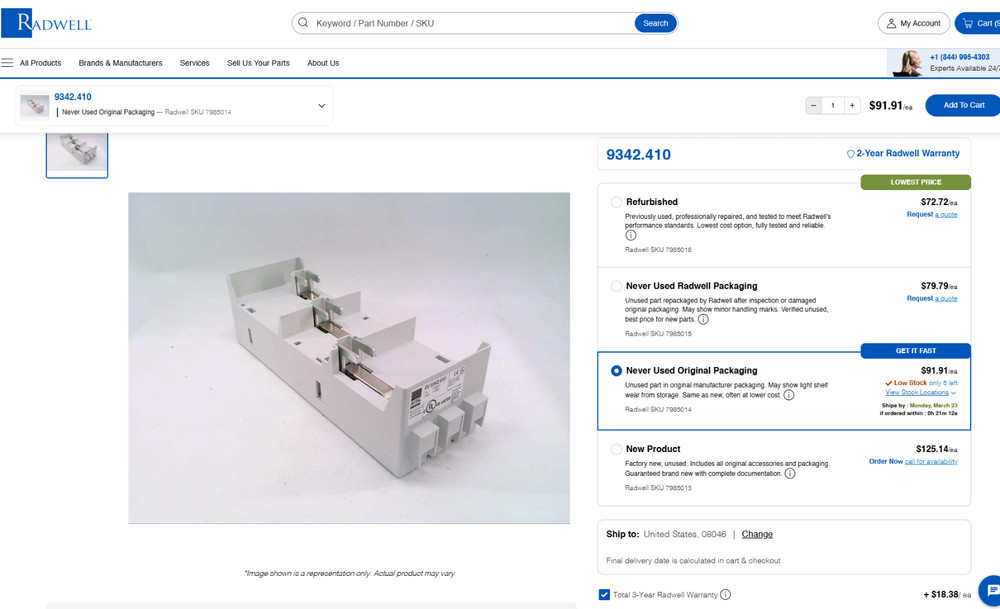 Rittal SV 9342.410 OM Adapters 100A 3-Pole Busbars