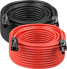 Solar Panel Extension Cable – 10AWG 50FT Solar Wire with Waterproof Male & Femal