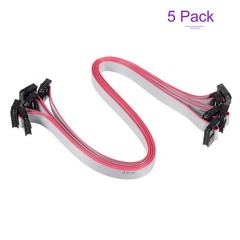 5 Pack Long 30CM 2MM Flat Ribbon Cable IDC 10 Pin Connector