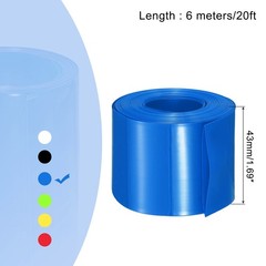 Battery Wrap Heat Shrink Tubing 26mm Dia 43mm Flat 20 Ft Blue Good Insulation
