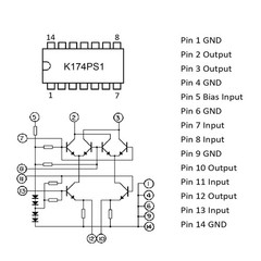 4pcs K174PS1 alt S042P / SO42P – Symmetrical Mixer up to 200 MHz – IC USSR