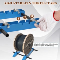 Wire Cable Reel Roller Stand 4400 LBS Commercial Industrial Steel Wire Dispenser