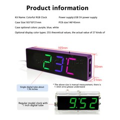 DIY Electronic Clock Kit LED Digital RGB Clock Time Temperature Date Display New
