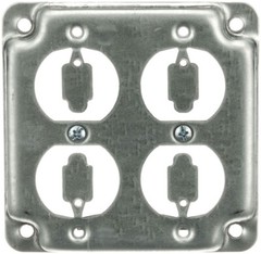 Steel City RS-8, 4″ Box, 1/2″ Raised, Two-Gang, 2 Duplex, Outlet Box Cover, 1 pc