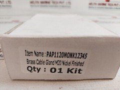 BARTEC NASP I-20090 PAP 1M Brass Cable Gland M20 Kit PAP1120MONK12345