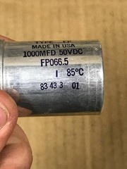 NOS Mallory Type FP Capacitor – 1000 Mfd, 50 VDC, FP066.5