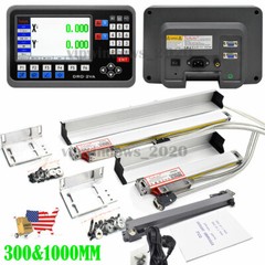 2 Axis LCD DRO Linear Scale 10″ 40″ Digital Readout 5um Kit for Mill XY Table,US