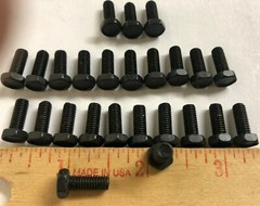 Lot of 25 Black Coated Hex Head Cap Steel Screws 10 x 32 x 1/2″ a 5/16 Hex Head