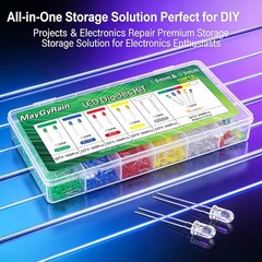3mm 5mm LED Diodes Kit 700 Piece 10 Values 5 Color Light Assortment Low Voltage