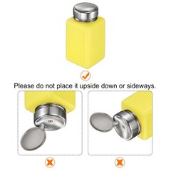 5pcs Solvent Alcohol Dispenser 180ml Push Down Nail Polish Remover Bottle Yellow
