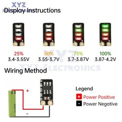 5PC 2.6-4.3V/6.2-8.6V Metering Module 1S 2S Ternary Li-ion Battery Power Display