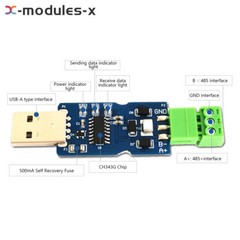 USB to RS485 Communication Module Adapter CH343G Chip Driver Converter New