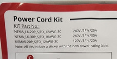 Power Cord Kit NEMA_l6-30p_sjto_10awg-3c/240V/30A/6 ft/for coffee machines