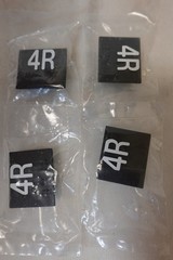 Otis Elevator Die-Cast Graphic Button Insert “4R” – AAA250G – Lot of 4 – NOS
