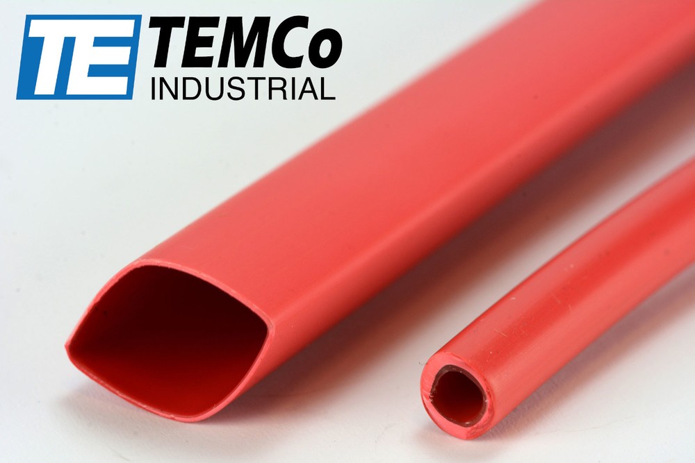 TEMCo 1/2″ Marine Heat Shrink Tube 3:1 Adhesive Glue Lined 4 ft RED